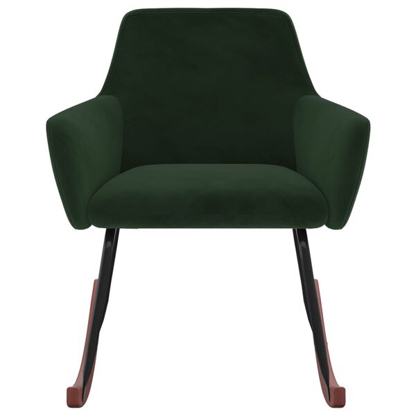 vidaXL Schaukelstuhl Dunkelgr&uuml;n Samt