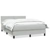 vidaXL Boxspringbett mit Matratze Hellgrau 140x220 cm Samt