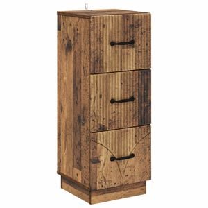 vidaXL Schubladenschrank 33 x 34,5 x 87 cm Holzwerkstoff Altholz