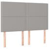 vidaXL Kopfteil Hellgrau 144x5x118/128 cm Stoff