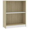 vidaXL B&uuml;cherregal Wei&szlig; Sonoma-Eiche 60x24x76 cm Holzwerkstoff