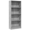 vidaXL B&uuml;cherregal Grau Sonoma 60x24x143 cm Holzwerkstoff