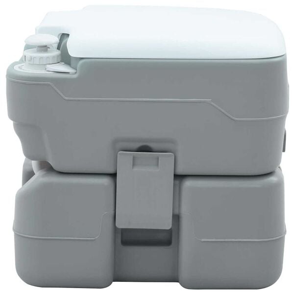 vidaXL Camping-Toilette Grau und Weiß 41,5 x 36,5 x 37,5 cm