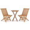 vidaXL 3-tlg. Garten-Essgruppe Massivholz Teak