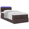 vidaXL Ottoman-Bett mit Matratze & LEDs Dunkelbraun 100x200 cm Stoff