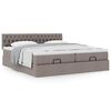 vidaXL Ottoman-Bett mit Matratzen Taupe 200x200 cm Stoff