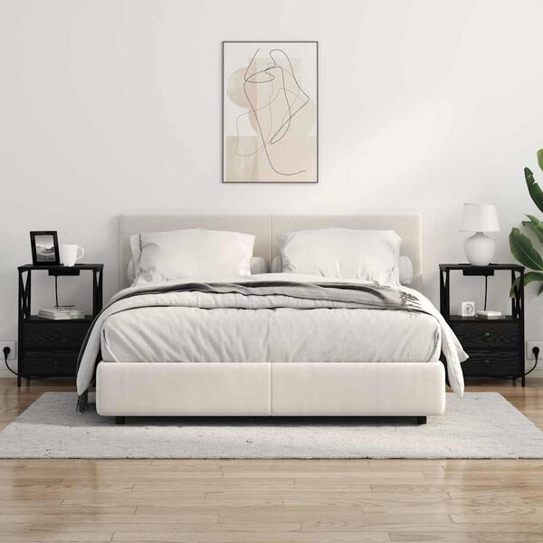 vidaXL Nachttisch Schwarz Eichen-Optik 40 x 31 x 60 cm Holzwerkstoff