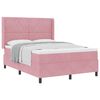 vidaXL Boxspringbett mit Kopfteil Rosa 160 x 200 cm Samt