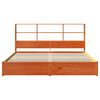 vidaXL B&uuml;cherregal Bettgestell mit Kopfteil Wachsbraun 200 x 200 cm