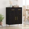 vidaXL Sideboard Schwarz Eichen-Optik 69,5 x 34 x 90 cm Holzwerkstoff