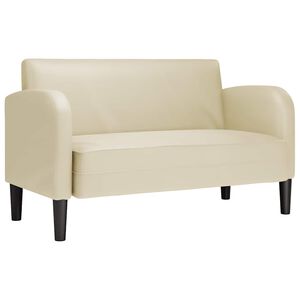 vidaXL Zweisitzer-Sofa Creme 110 cm Kunstleder