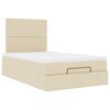 vidaXL Ottoman-Bett mit Matratze Creme 120x190 cm Stoff