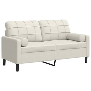vidaXL 2-Sitzer-Sofa mit Zierkissen Creme 140 cm Samt