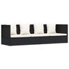 vidaXL Garten-Sofabett mit Kissen Poly Rattan Schwarz