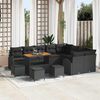 vidaXL Garten-Sofa-Set mit Kissen mit Speicher 13 pcs Schwarz
