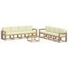 vidaXL Outdoor-Sofagarnitur mit Kissen 9 pcs Wei&szlig; und Creme