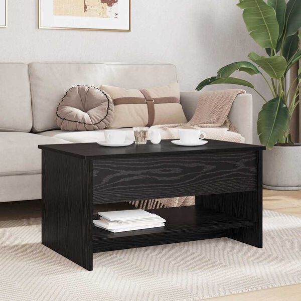 vidaXL Couchtisch Schwarz Eichen-Optik 80 x 50,5 x 41,5 cm
