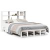 vidaXL Massivholzbett mit Regal ohne Matratze Wei&szlig; 160x200 cm