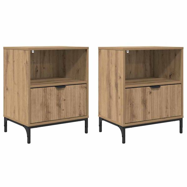 vidaXL Nachttisch 2 pcs Artisan-Eiche 49 x 36 x 61 cm Holzwerkstoff