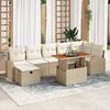 vidaXL Garten-Sofa-Set mit Kissen mit Speicher 8 pcs Beige Poly Rattan