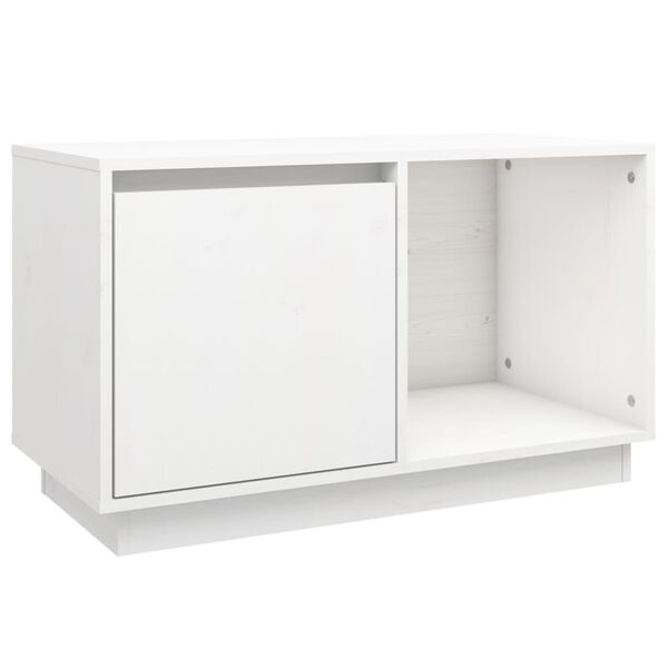 vidaXL TV-Schrank Weiß 74x35x44 cm Massivholz Kiefer