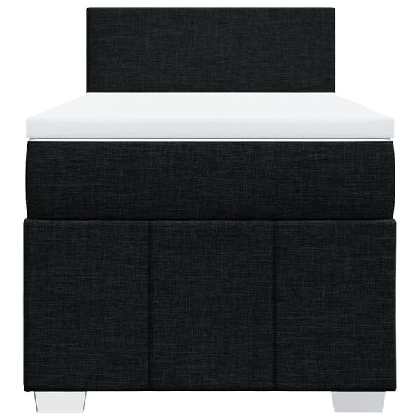 vidaXL Boxspringbett mit Matratze Schwarz 100x200 cm Stoff