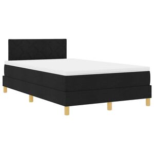 vidaXL LED Boxspringbett mit Matratze Schwarz 120 x 190 cm Stoff
