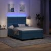 vidaXL LED Boxspringbett mit Matratze Dunkelblau 140 x 190 cm Stoff