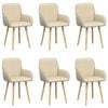 vidaXL Esszimmerst&uuml;hle 6 pcs Stoff Creme 56,5 x 50 x 87,5 cm