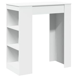 vidaXL Bartisch mit Regal Wei&szlig; 95x47x103,5 cm Holzwerkstoff