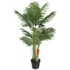 vidaXL Palme K&uuml;nstlich mit 3 St&auml;mmen Gr&uuml;n 120 cm PP