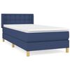 vidaXL Boxspringbett mit Matratze Blau 90x200 cm Stoff