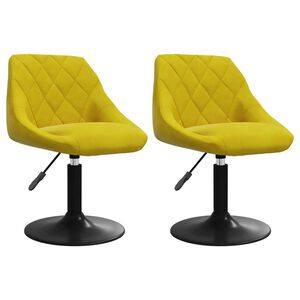vidaXL Esszimmerst&uuml;hle 2 Stk. Drehbar Senfgelb Samt