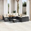 vidaXL Garten-Sofa-Set mit Kissen mit Kissen 13 pcs Schwarz und Creme