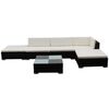 vidaXL 6-tlg. Garten-Lounge-Set mit Auflagen Poly Rattan Braun