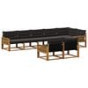 vidaXL Outdoor-Sofagarnitur mit Kissen 8 pcs Nat&uuml;rlich und Schwarz