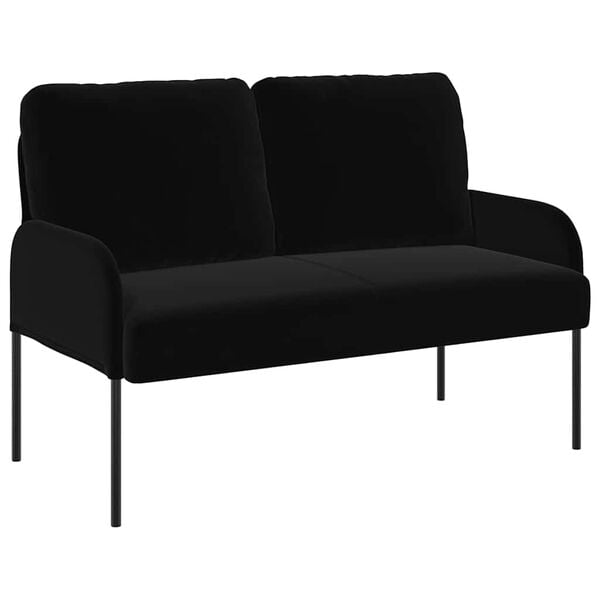vidaXL Sofas mit Kissen 110cm Schwarz Sperrholz