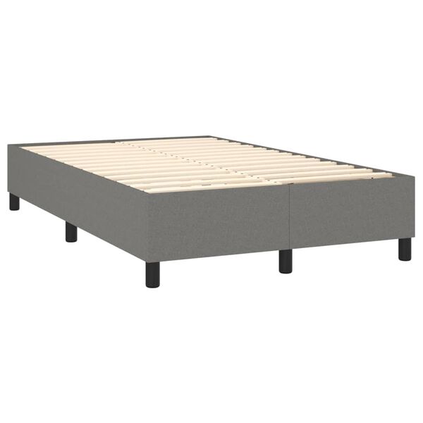 vidaXL Boxspringbett mit Matratze Dunkelgrau 120x200 cm Stoff