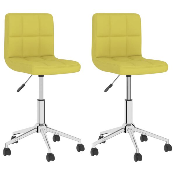 vidaXL Esszimmerst&uuml;hle 2 Stk. Drehbar Gr&uuml;n Stoff