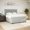 vidaXL Boxspringbett mit Matratze Hellgrau 180x200 cm Samt