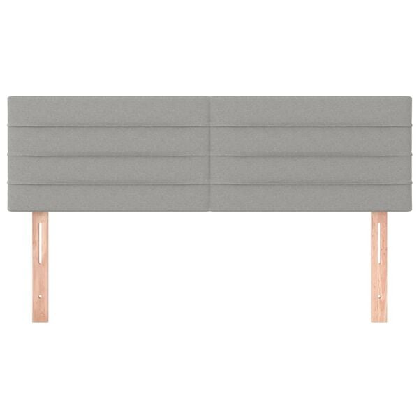 vidaXL Kopfteile 2 Stk. Hellgrau 72x5x78/88 cm Stoff