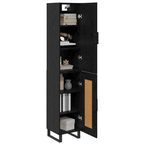 vidaXL Highboard Schwarz Eichen-Optik 34,5 x 34 x 180 cm Holzwerkstoff