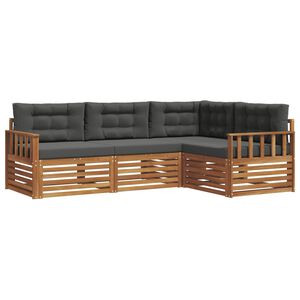 vidaXL Outdoor-Sofagarnitur mit Kissen 4 pcs Natur und Anthrazit