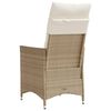 vidaXL Gartensessel mit Kissen 2 Stk. Verstellbar Beige Poly Rattan