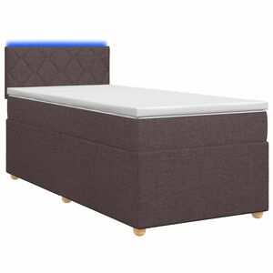 vidaXL Boxspringbett mit Matratze Dunkelbraun 90 x 190 cm Stoff