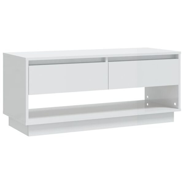 vidaXL TV-Schrank Hochglanz-Weiß 102x41x44 cm Holzwerkstoff