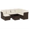 vidaXL 8-tlg. Garten-Sofagarnitur mit Kissen Braun Poly Rattan