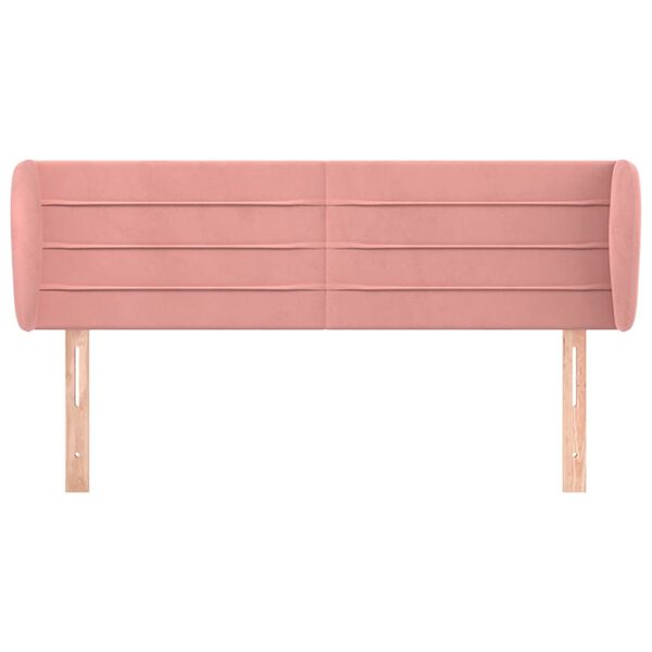 vidaXL Kopfteil mit Ohren Rosa 147x23x78/88 cm Samt