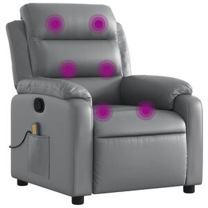 vidaXL Massagesessel Relaxsessel Grau Kunstleder