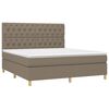 vidaXL Boxspringbett mit Matratze & LED Taupe 160x200 cm Stoff
